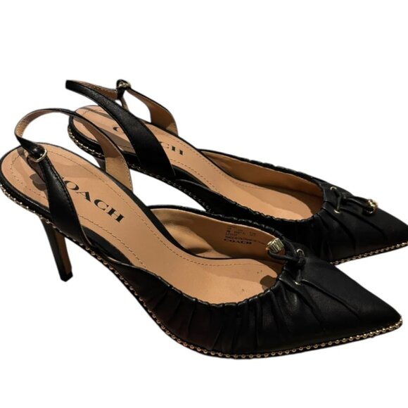 Coach Black Slingback Heels - Picture 4 of 4